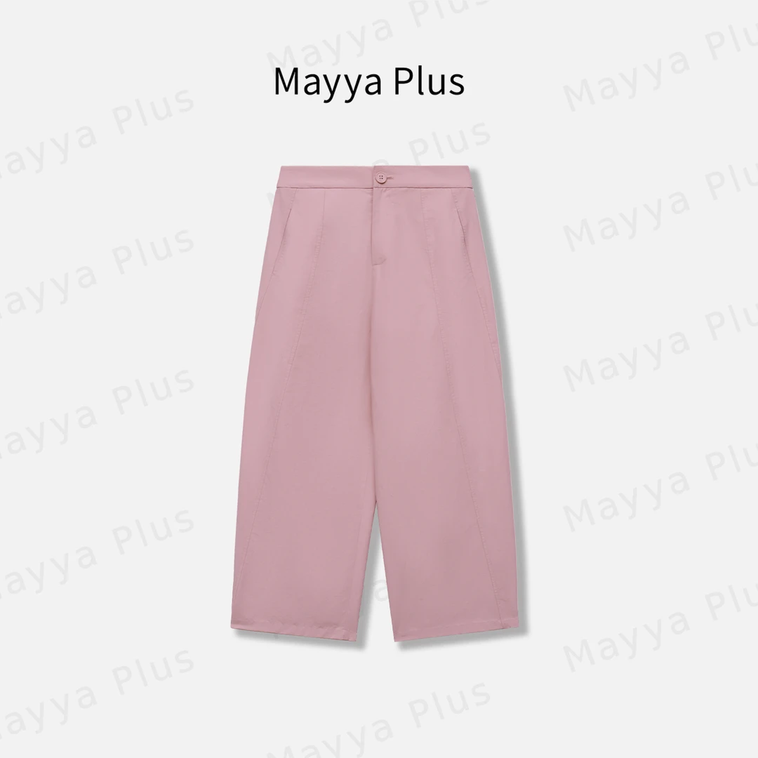 【线条裤 】Mayya Plus麦芽定制夏季百搭休闲直筒裤九分裤32528130