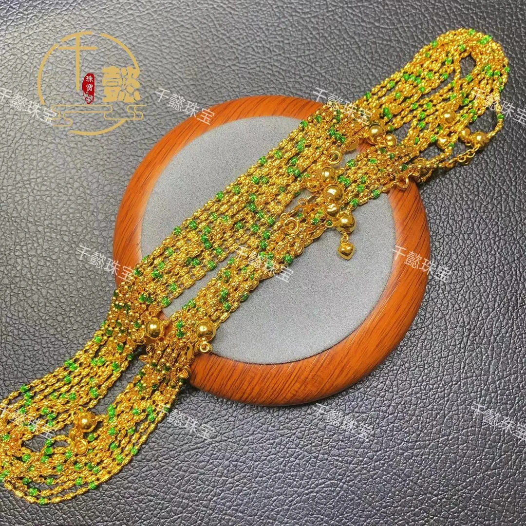 925银银制品 S925银烧蓝满天星女神链加粗可调节万能链项链约50cm