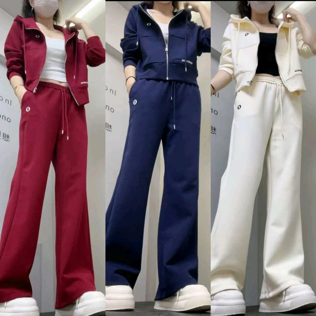 2025年秋季新款时尚套装连帽卫衣外套抽绳卫裤显瘦两件套