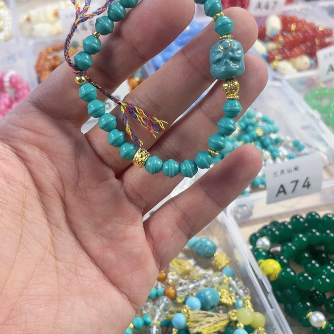 檀香紫檀（小叶紫檀）手串银S925镀金镶嵌