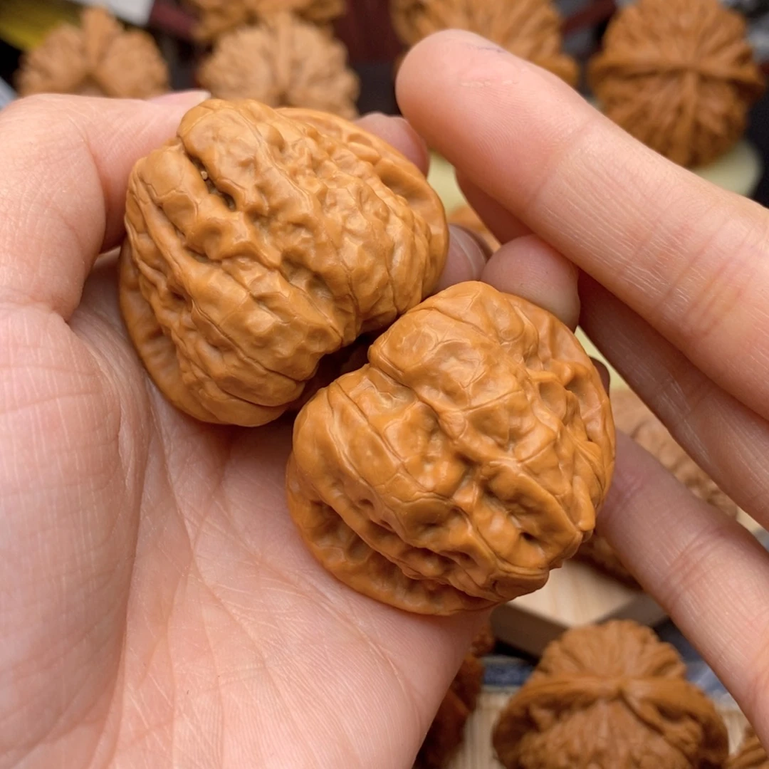 文玩核桃把件38蛙打底