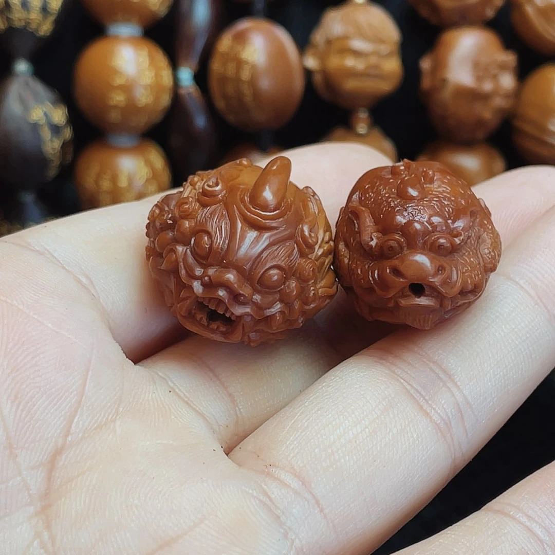 橄榄核吊坠悠*一对貔貅