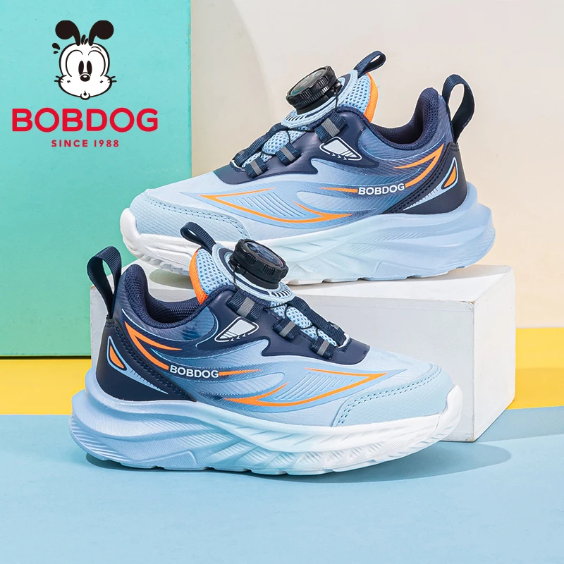 巴布豆儿童户外防滑运动鞋2025新款旋转扣时尚篮球鞋秋季男童跑鞋