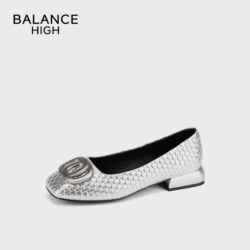 HIGHBALANCE春季6688163新款法式时尚低跟方头单鞋B