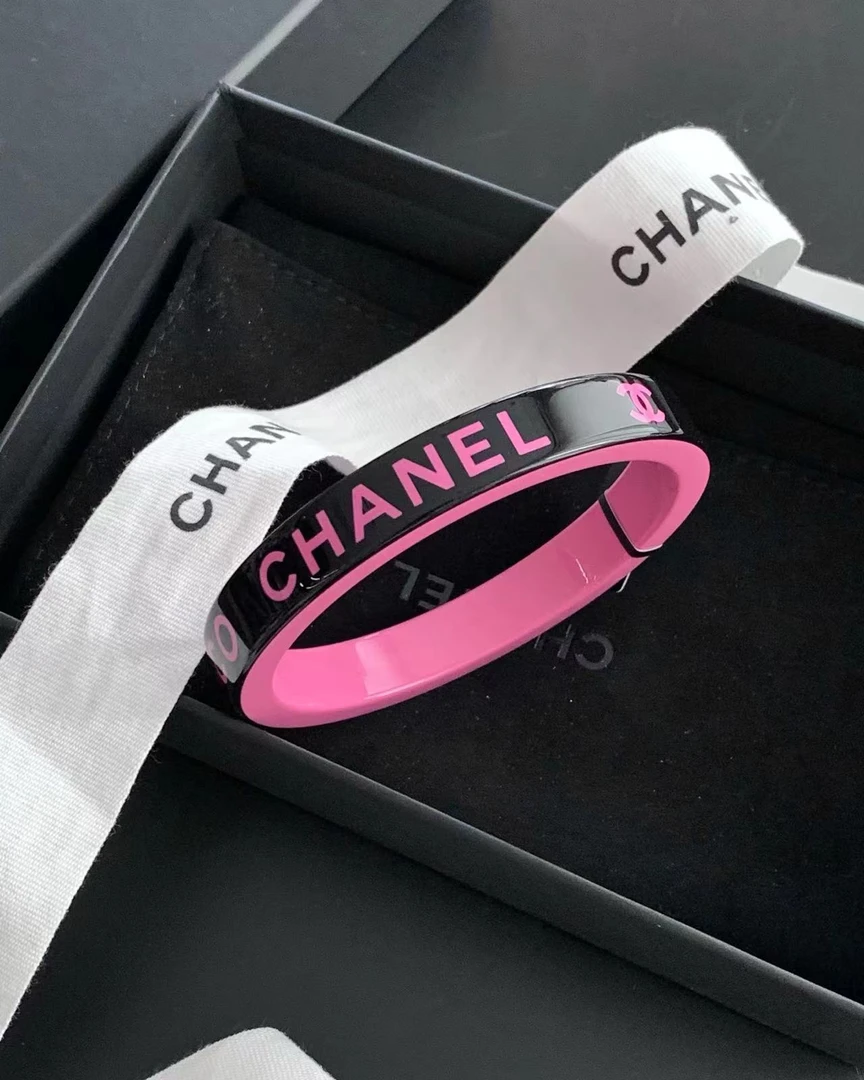 95新 Chanel/香奈儿 黑粉亚克力手镯 22S 16528494