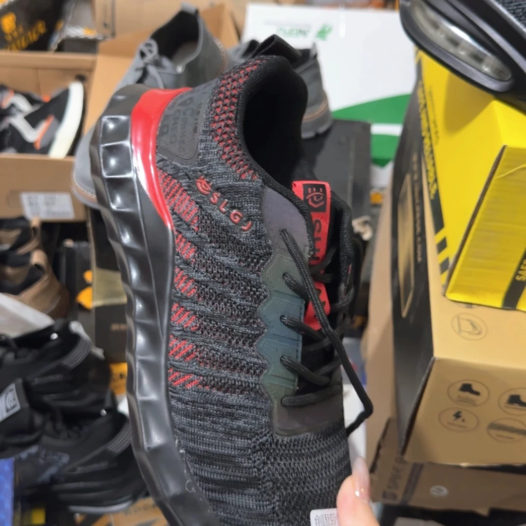 46码黑红飞织防砸防刺高货