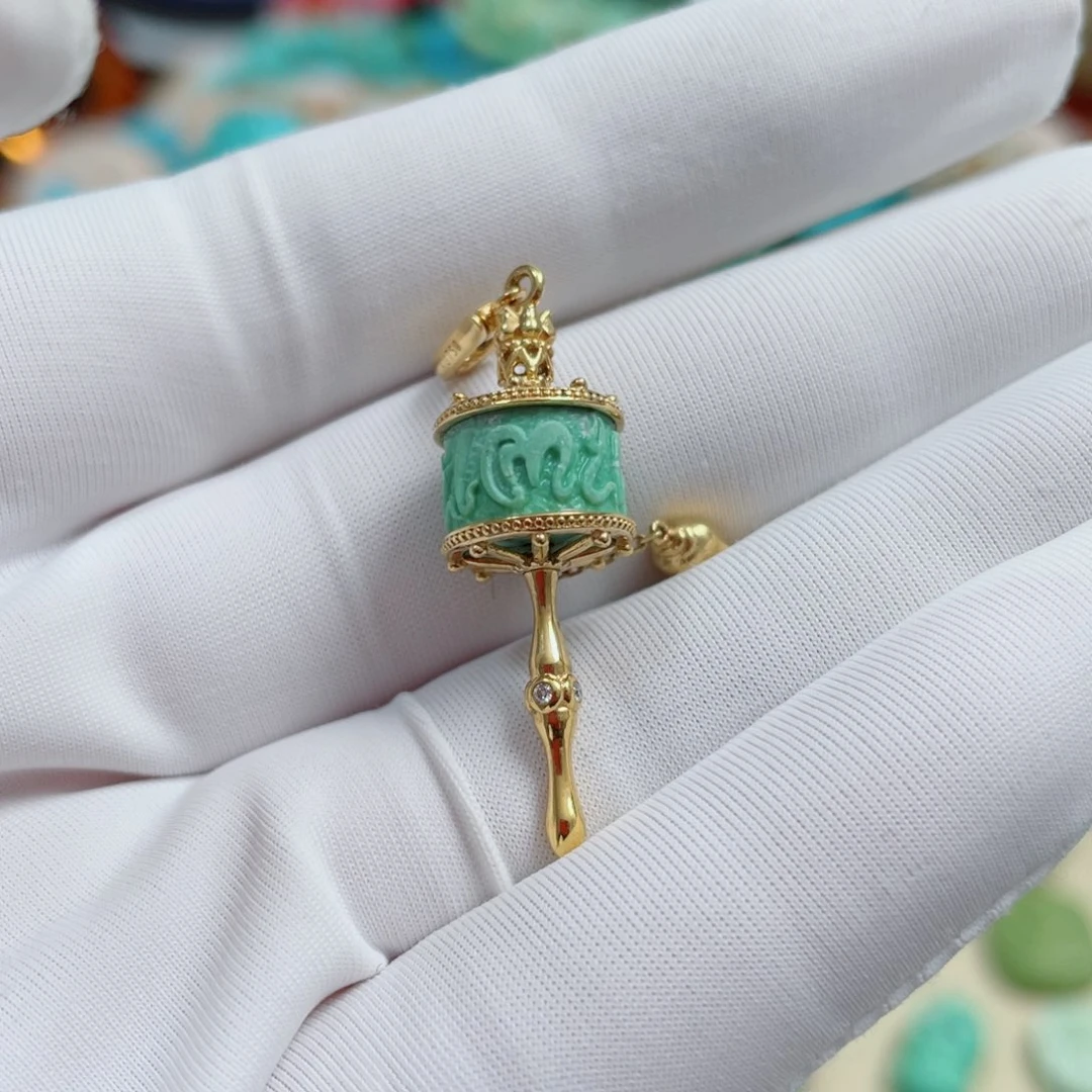 *****绿松石18K金镶嵌珠宝奇石