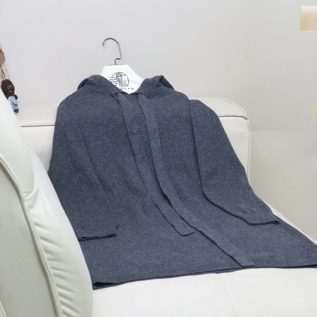 【12888】高品质原创设计深灰色百搭连帽连衣裙D