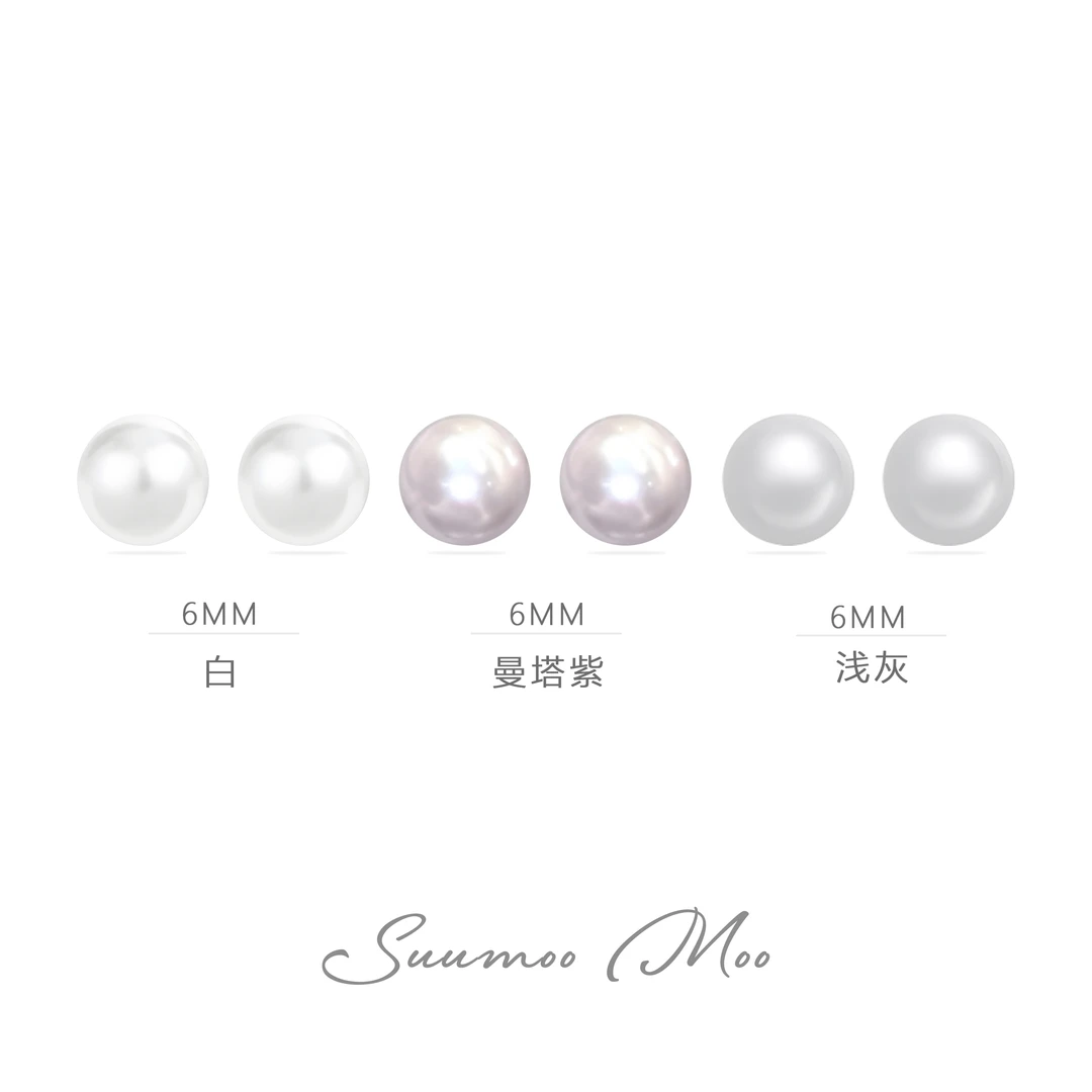 铜合金仿珍珠耳饰 法式时尚百搭施家珠珠耳钉 简约优雅6MM点位