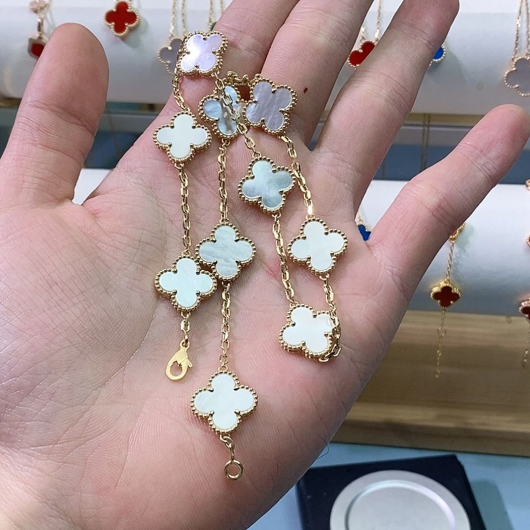 贝壳（贝母）项链18K金镶嵌K黄