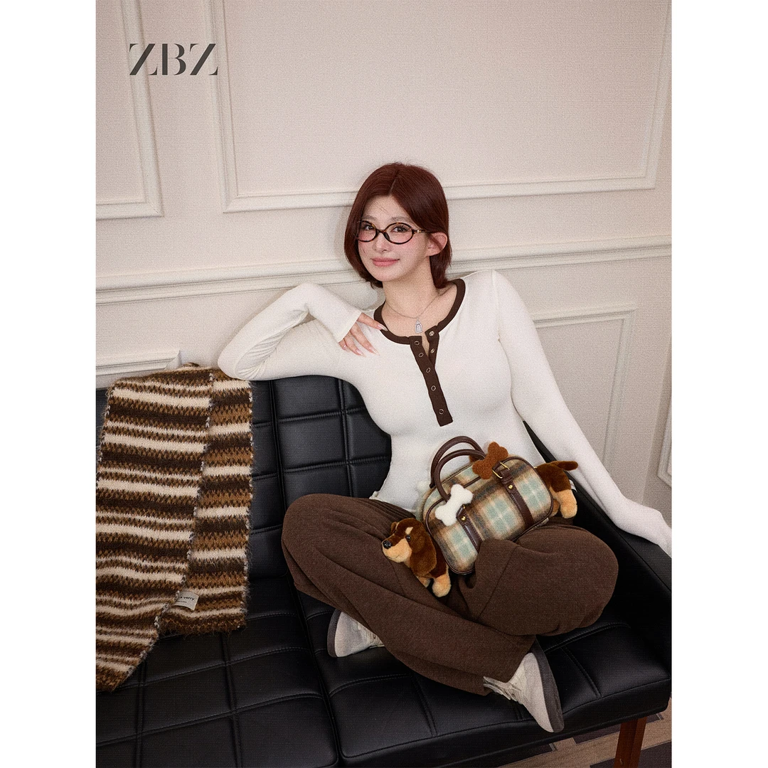 周白子 10/31 20:00pm新品【黑科技底加绒tee】撞色上衣ZTTP3201