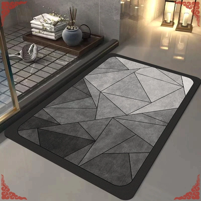 硅藻泥地垫吸水秒干防滑吸水脚垫轻奢简约风脚垫裁剪入户门地垫