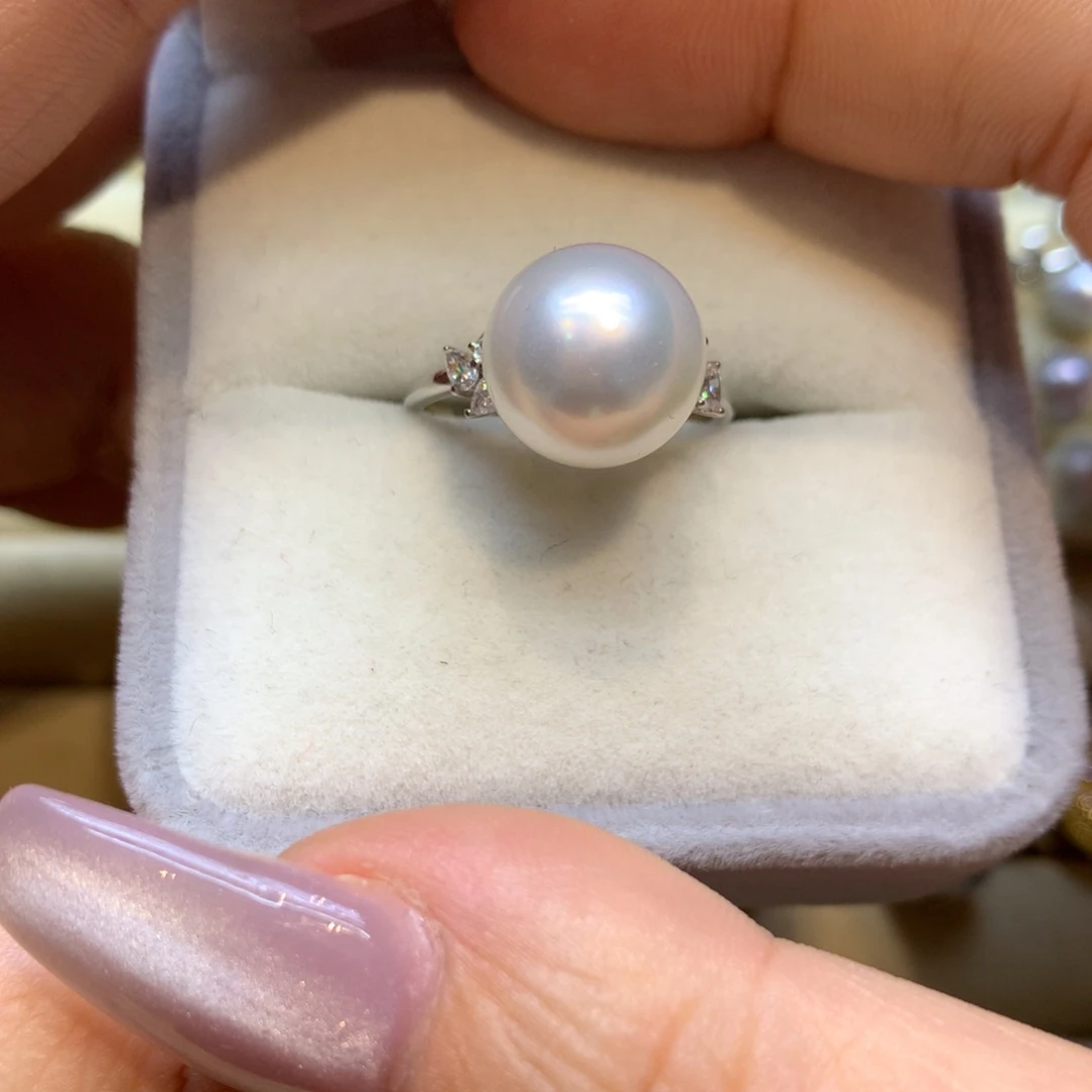 14K金镶嵌戒指海水珍珠