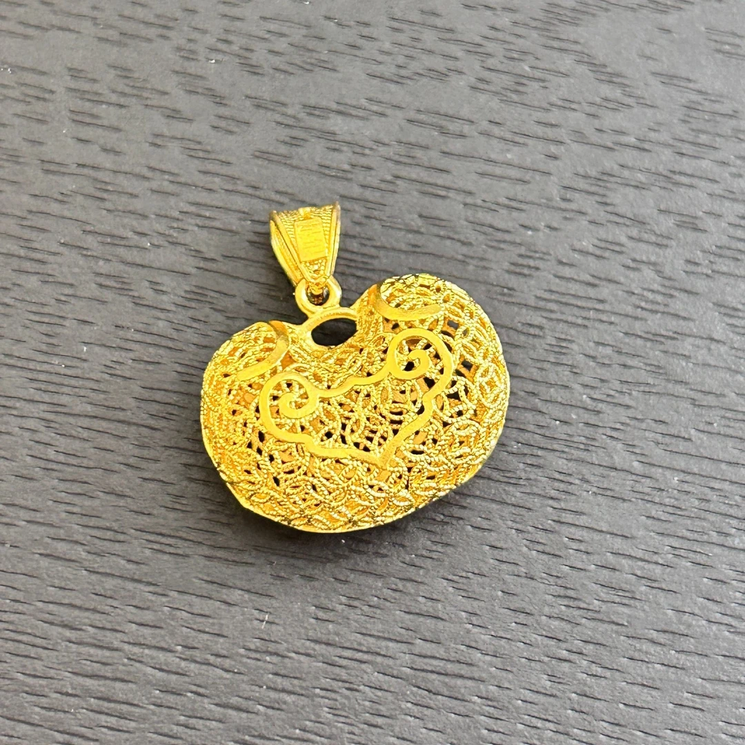 吊坠足银 【销冠专享】足银花丝元宝锁包吊坠YDZ886