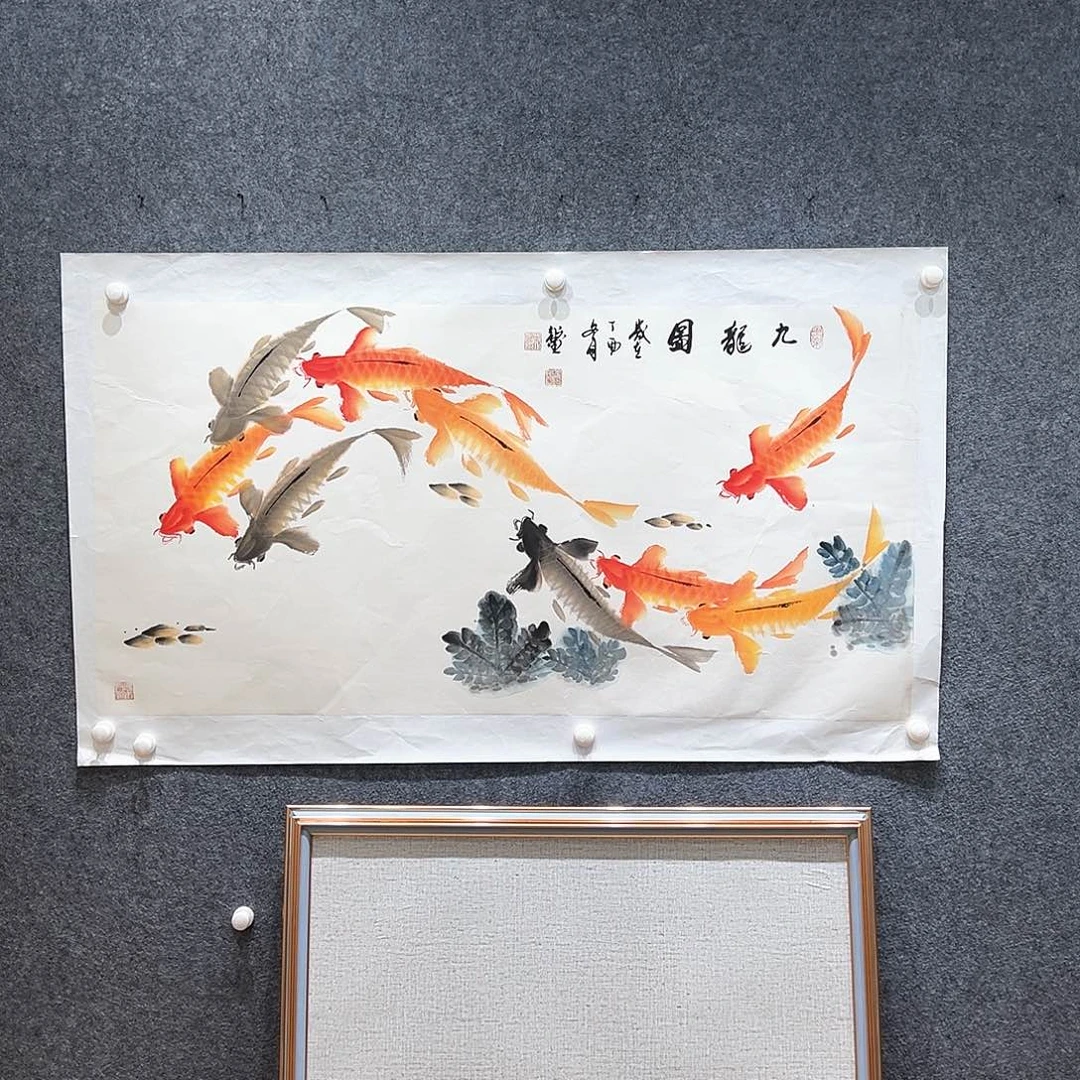 国画纯手绘画心原创