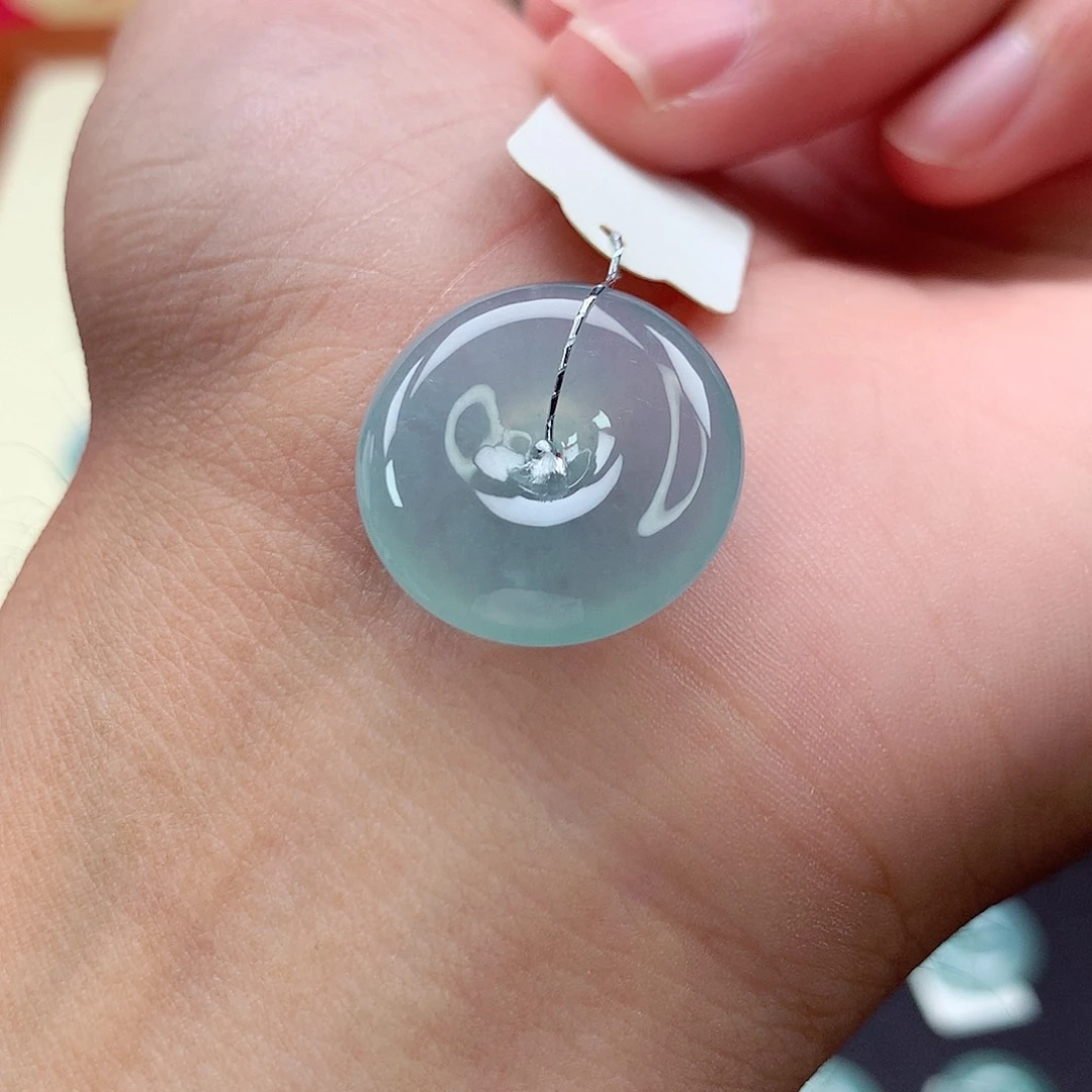 翡翠未镶嵌颈饰编号63 尺寸19.7-5.8