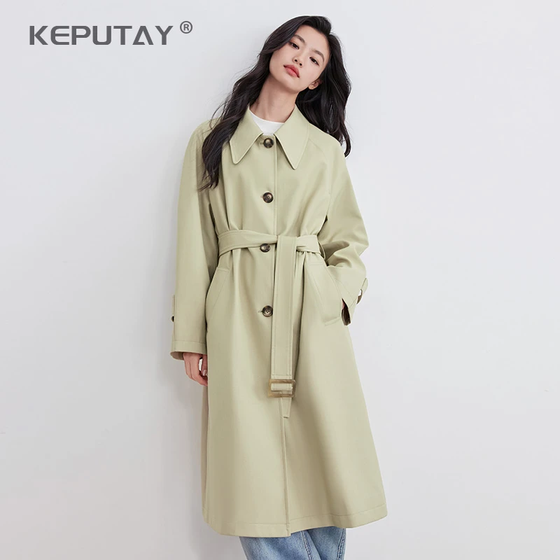 女士风衣2025春秋流行新款高级时尚休闲收腰长款过膝外套大衣显瘦