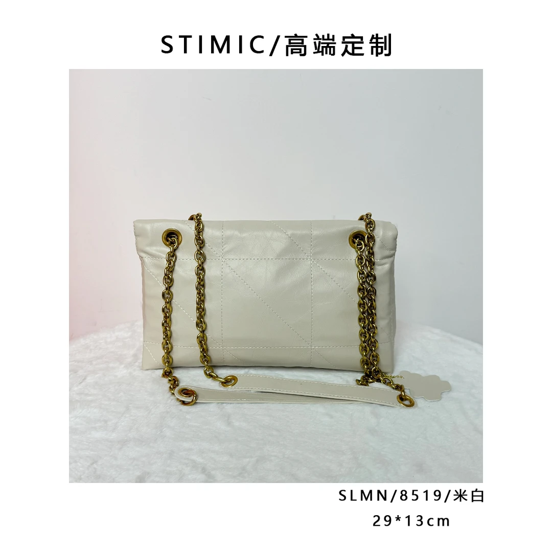 SLMN/8519/米白paiyuge高端订制轻奢女士手提单肩斜挎包8519