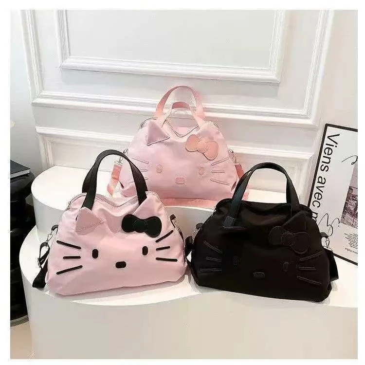 大容量手提短途旅行袋KT出差行李包凯蒂猫休闲单肩包卡通托特包女
