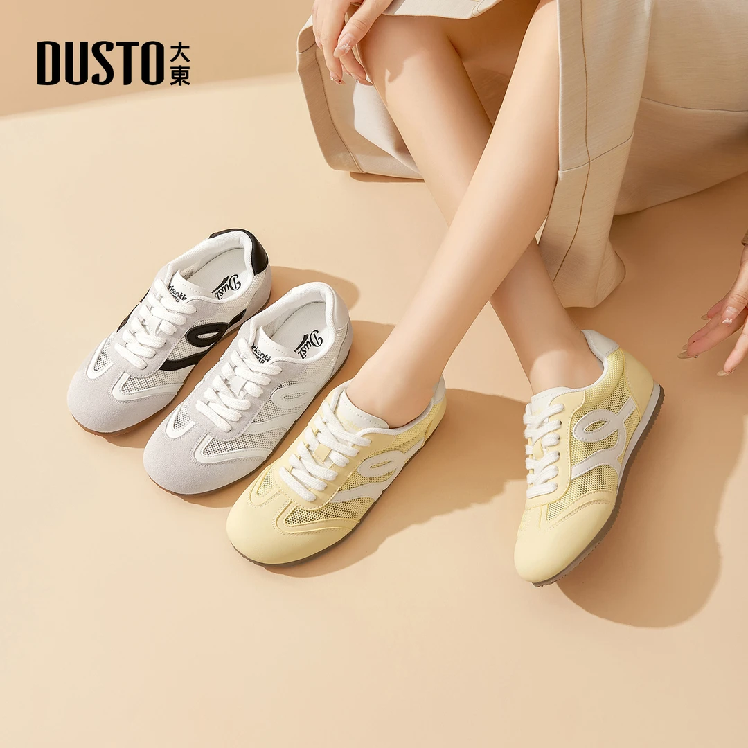 大东德训鞋女款2025秋季新款网面透气外穿百搭休闲鞋平底女鞋0700
