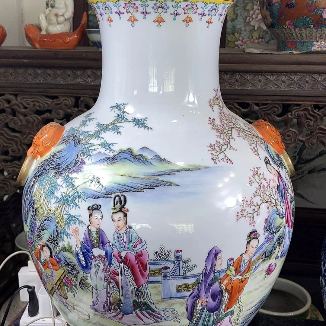 手工手绘陶瓷摆件工艺品自***?