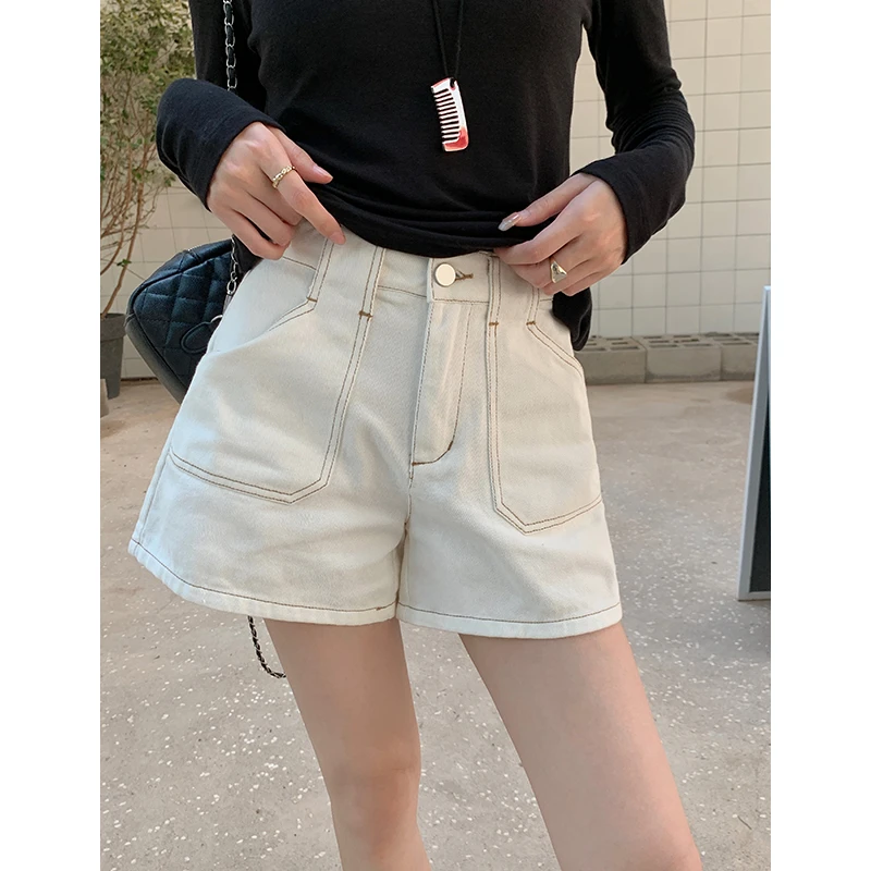 [68岁小姐姐]100%棉 韩国原单时尚百搭明线显瘦短裤DHP234 0106