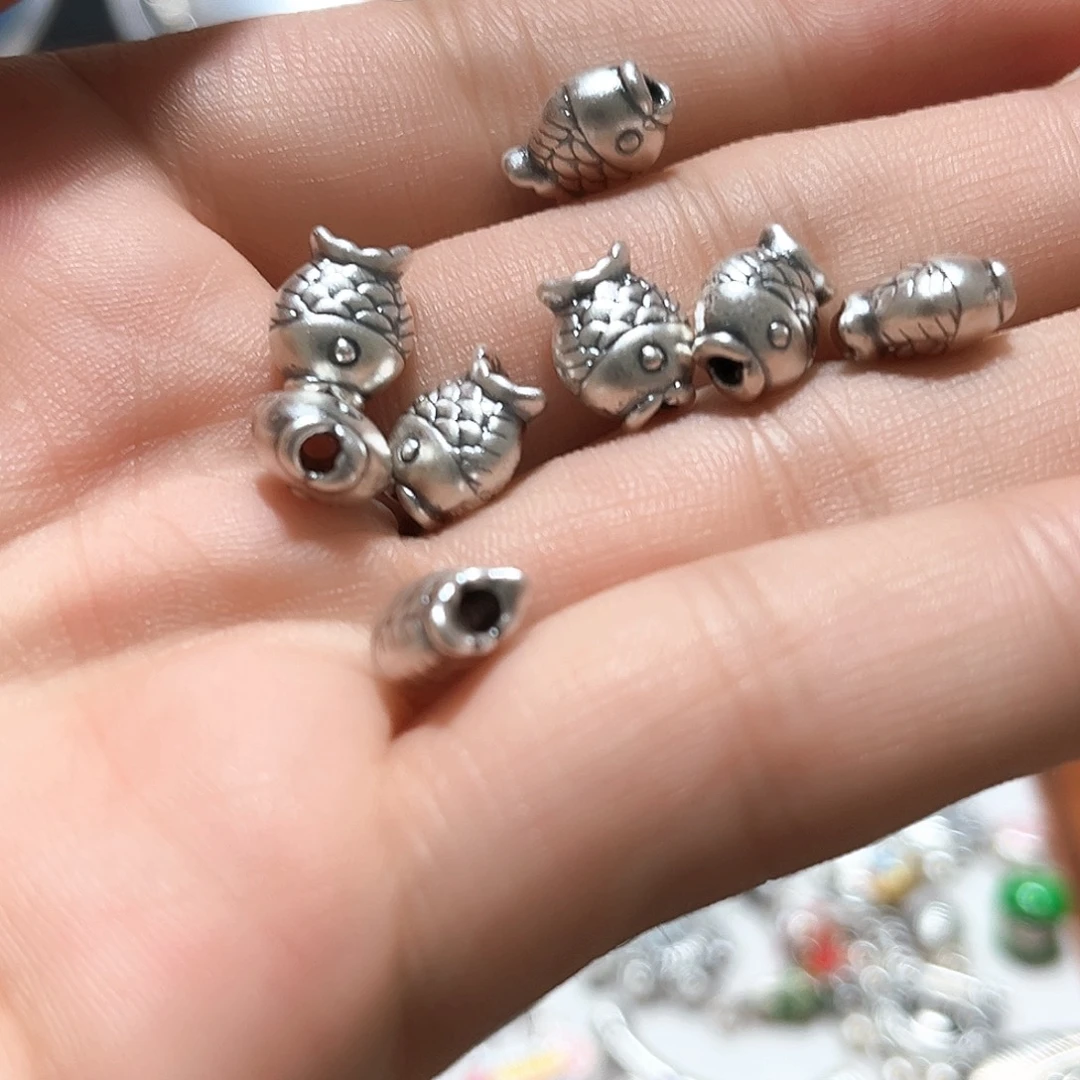 珐琅吊坠足银0014