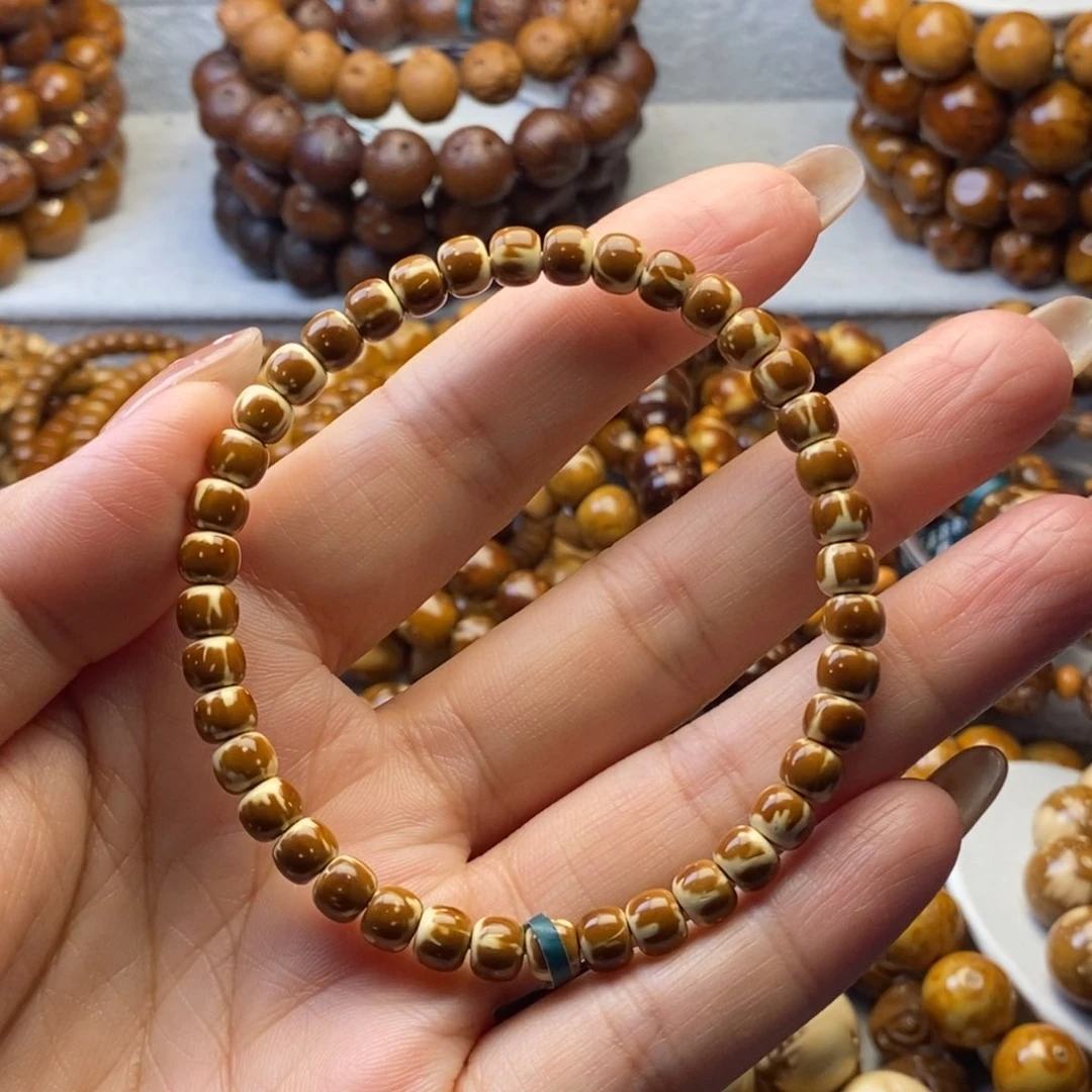 手串紫金鼠纯肉桶珠火焰纹6×5