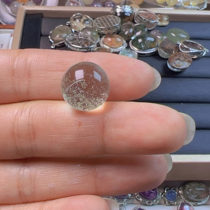 水晶手链银S800镀金镶嵌小***-