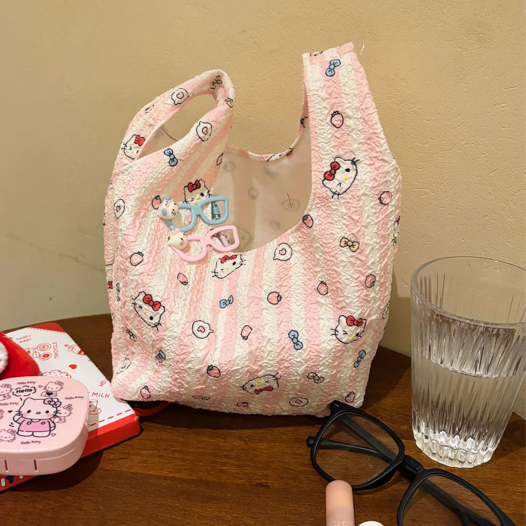 可爱kt猫小拎包通用手提包百搭韩版日系高颜值网红小众帆布便当包