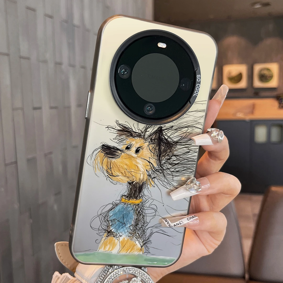 适用于华为mate70pro手机壳mate60高级感炸毛狗简约50创意个性40