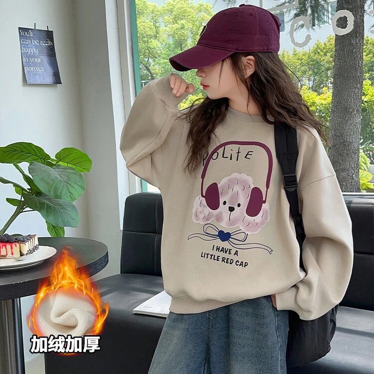 儿童秋冬装2025新款女童卫衣中大童8-15岁女童装上衣宽松洋气时髦