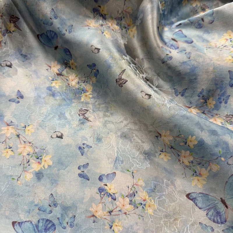 【庄周梦蝶】人丝红云纱香云纱新中式时尚国风服装面料