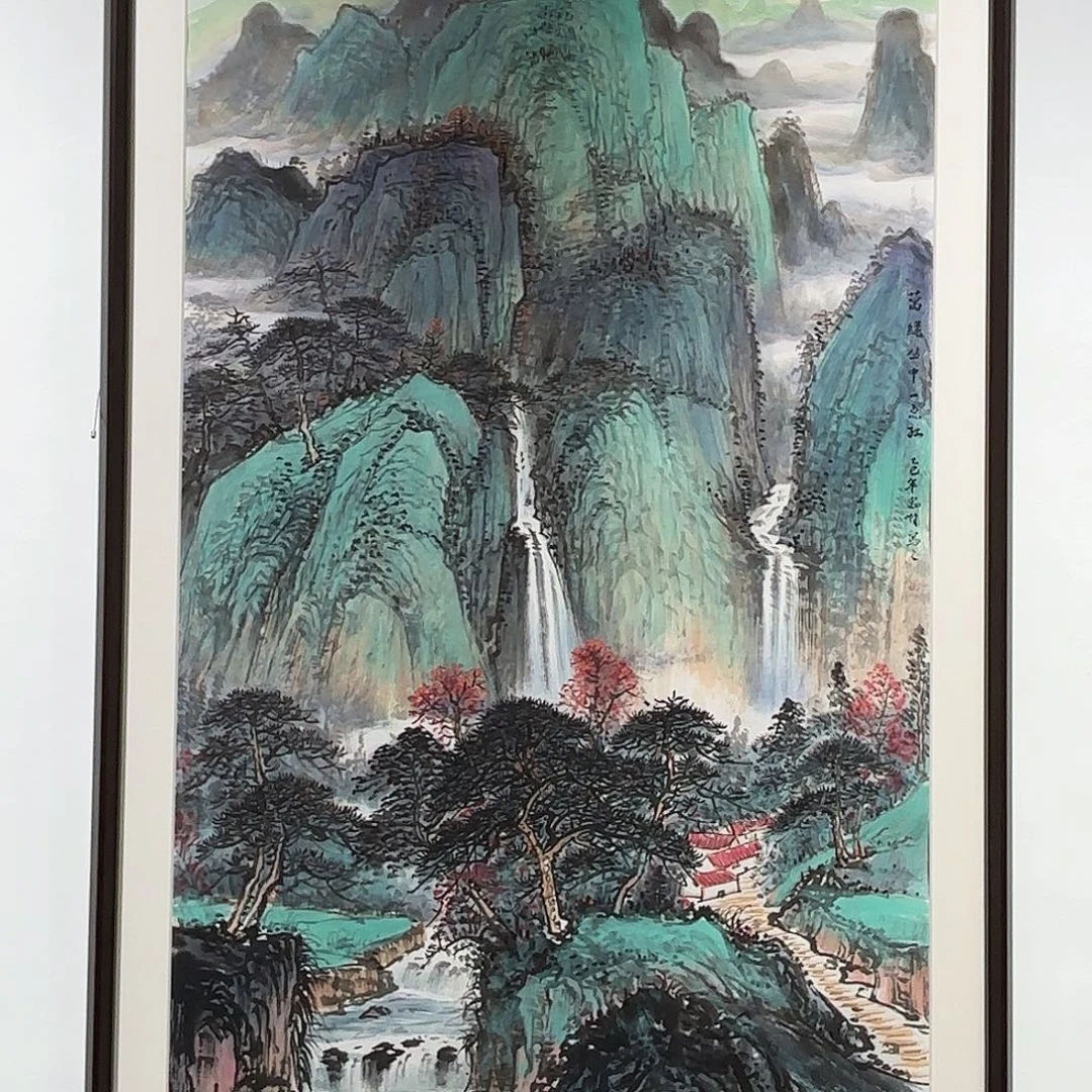 沧***月国画万绿从中一点红 8平尺