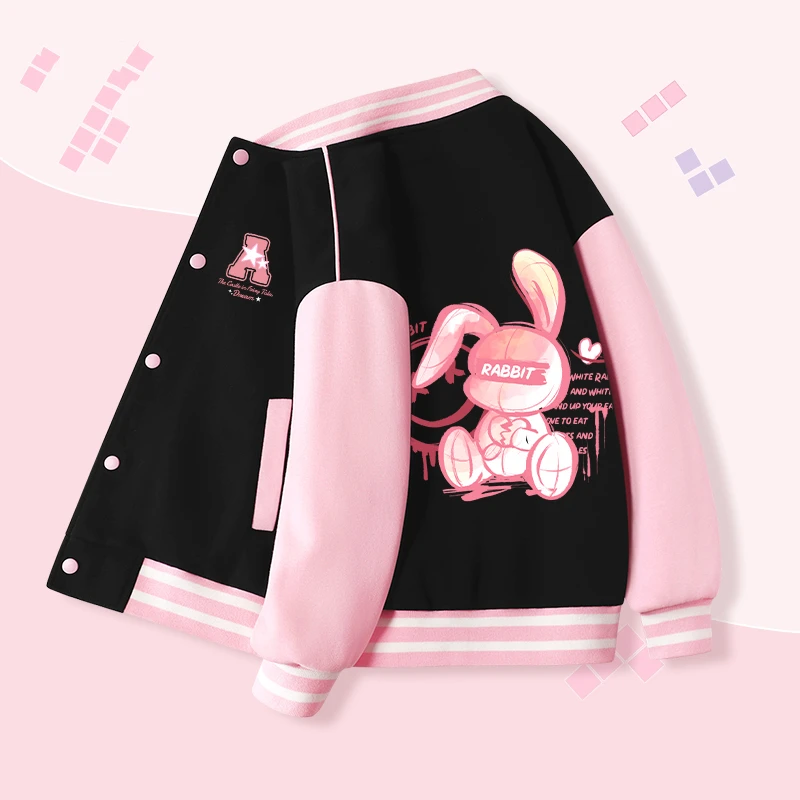 女童外套春秋薄款儿童潮流棒球服2025早秋新款女大童撞色童装潮童
