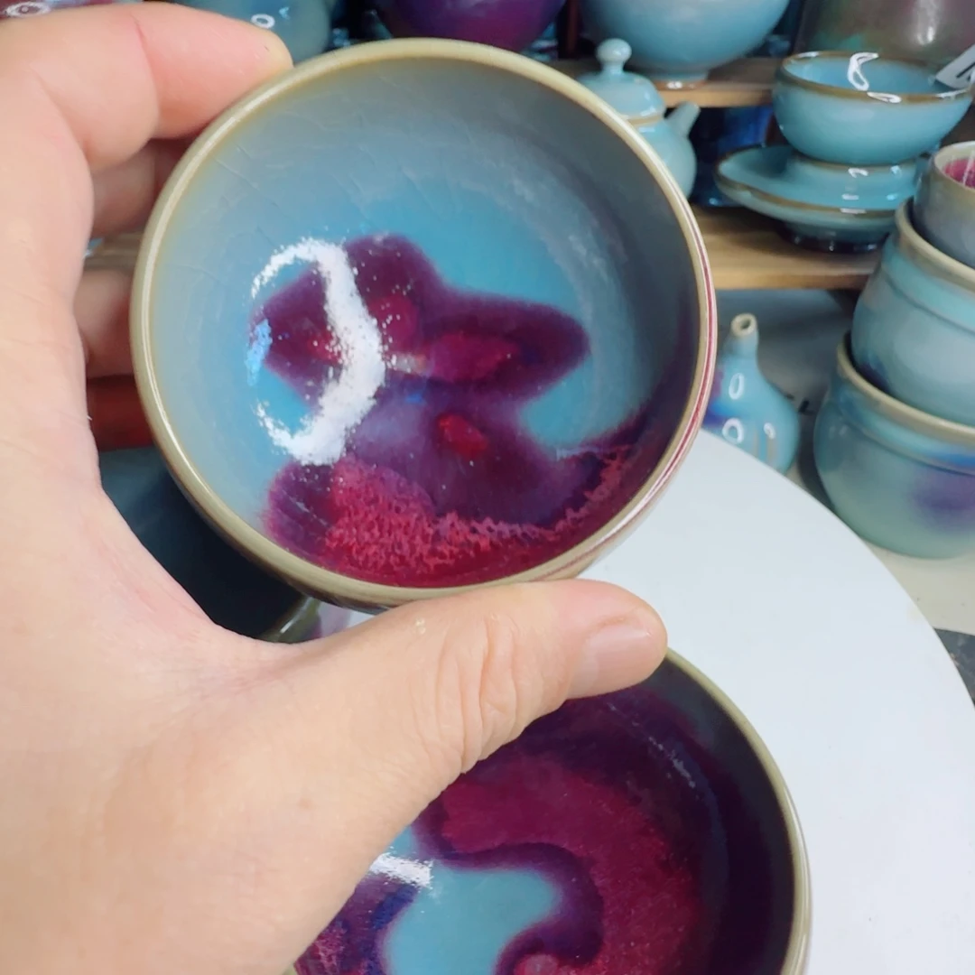 瓷片宋钧仿古鸡心碗