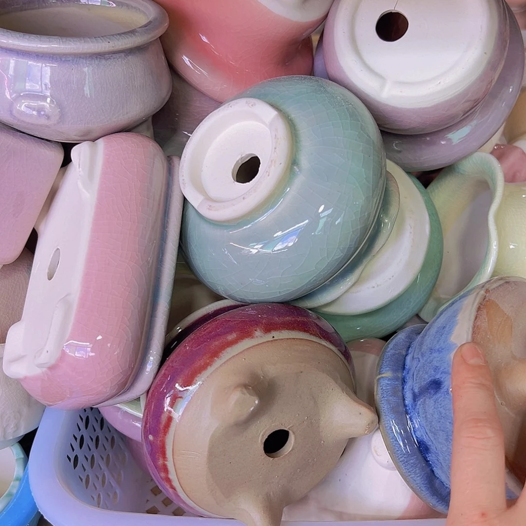 陶瓷花盆当场满12包邮