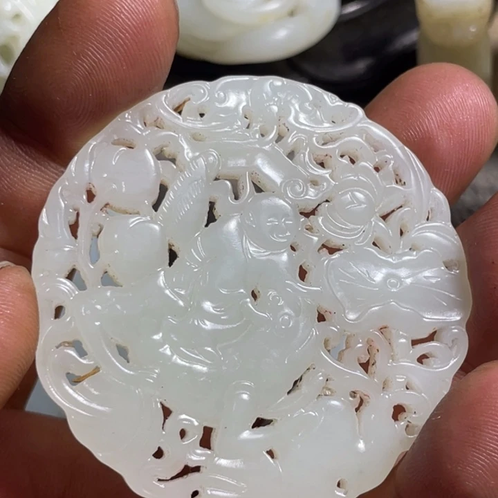 海***器和田玉未镶嵌吊坠(不含链)