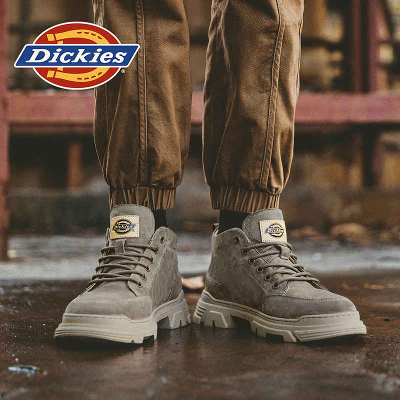 Dickies男鞋秋冬加绒保暖二棉鞋户外增高短靴男士复古工装马丁靴