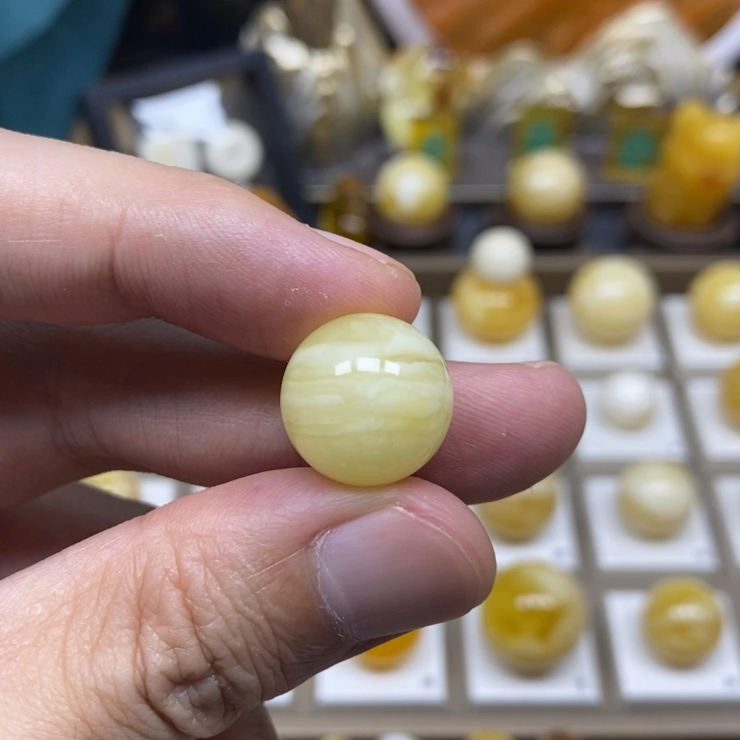 琥珀未镶嵌珠宝奇石16圆珠