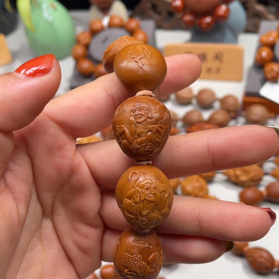 橄榄核手串/手链铁核整身双面浮雕十八罗汉