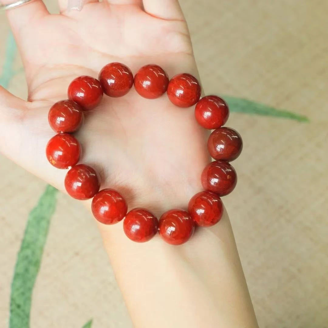 【柿柿如意】新中式巴西红玛瑙素圈百搭手串