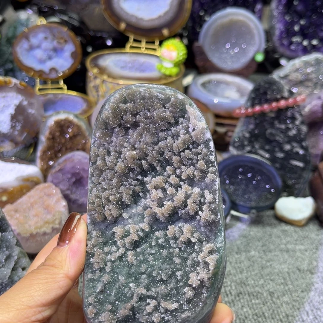 紫晶未镶嵌摆件水晶