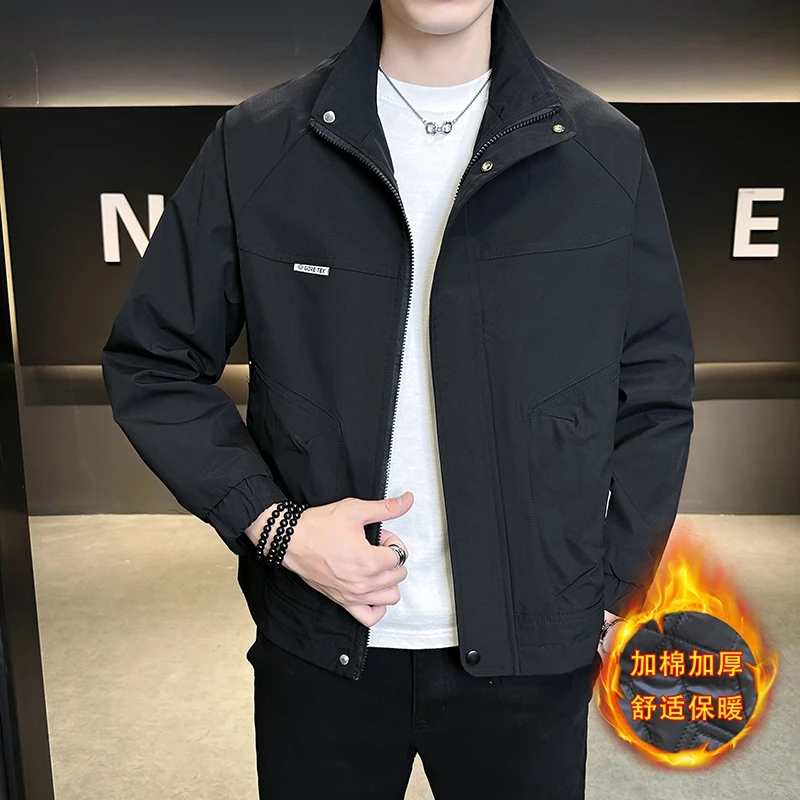 休闲男外套简约时尚立领夹克春季薄款男士潮流百搭工装男装上衣