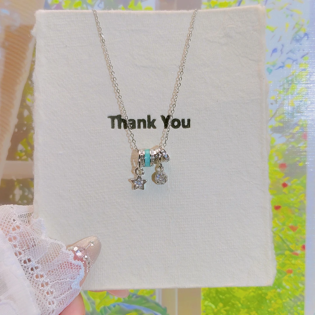 钛钢项链 百搭银色精致轻奢时尚坠链简约气质小众钛钢锁骨项链