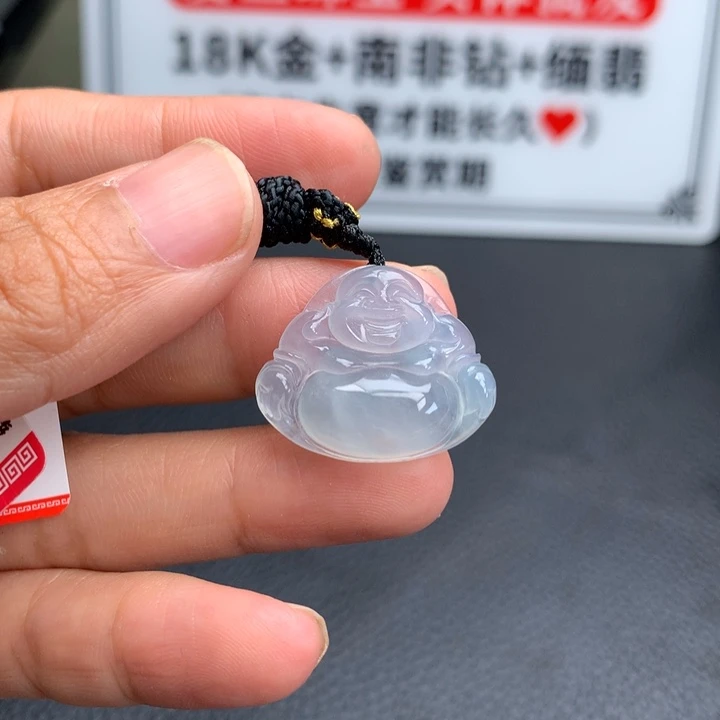 超***子吊坠(不含链)18K金镶嵌翡翠
