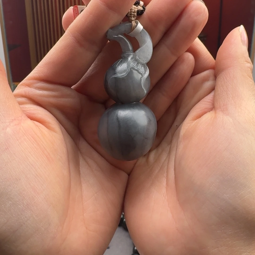 和田玉（糖玉）未镶嵌把件和田玉聚墨青花手把