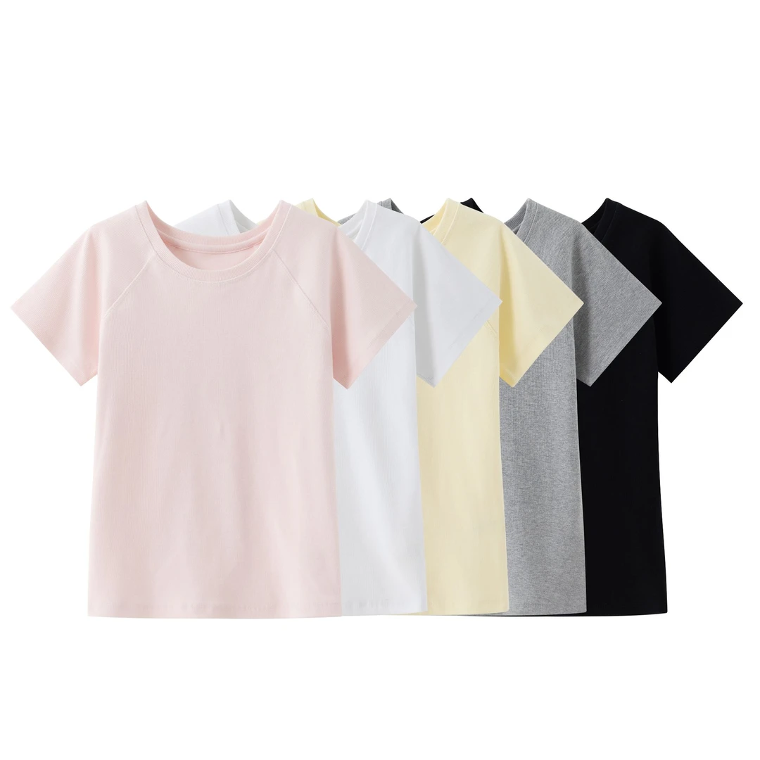 【多多家】美式Vintage棒球衫插肩基础T恤【1227】