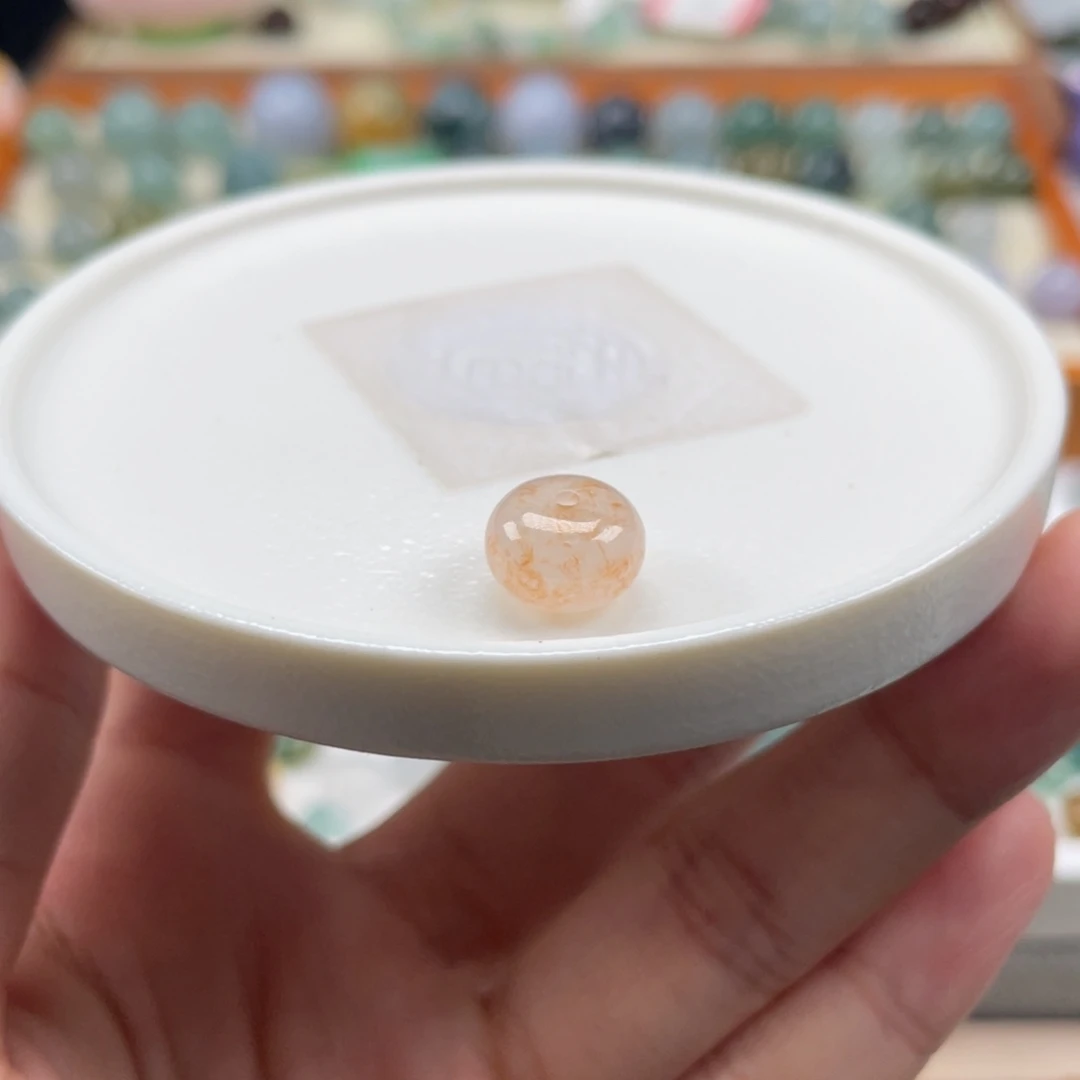 翡翠散珠天然缅甸翡翠a货白冰飘芬达色9.7×6.7