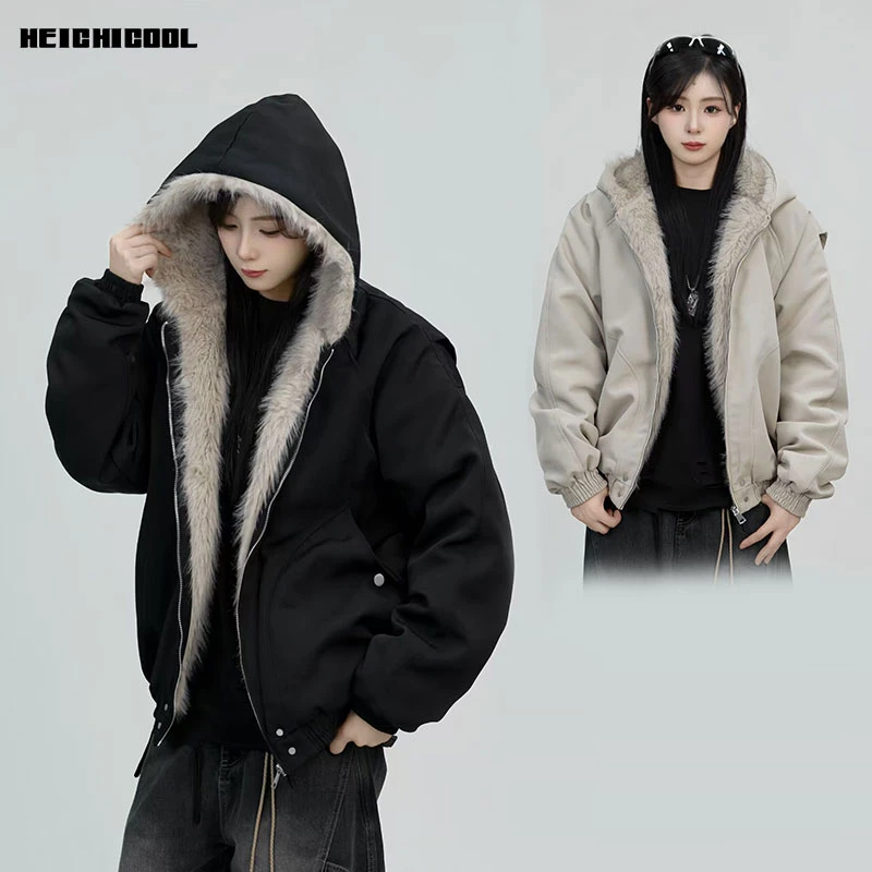 黑迟HEICHI 秋冬座山雕保暖设计感厚款夹克外套男